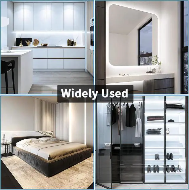 Alt view image 5 of 7 - Dimmable LED Strip Lights with Knob Dimmer 20ft 6500K Daylight White 360 LEDs 12V Flexible Bright Lights with Strong Adhesive for Kitchen Cabinet Mirror Bedroom Christmas Decor