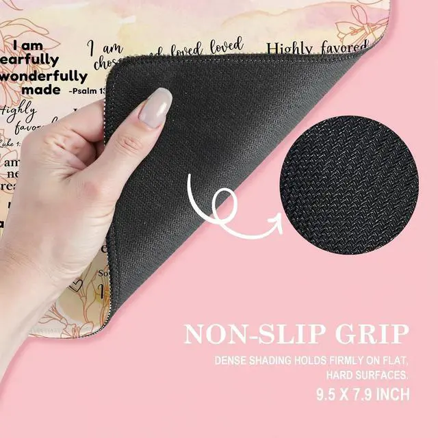 Alt view image 6 of 6 - Inspirational Christian God Says I Am Mouse Pad Minimalist Boho Floral Bible Verse Affirmation Mouse Pads Mousepad for Home Office Dorm Computers Laptop Supplies Desk Accessories 9.5x7.9 Inch