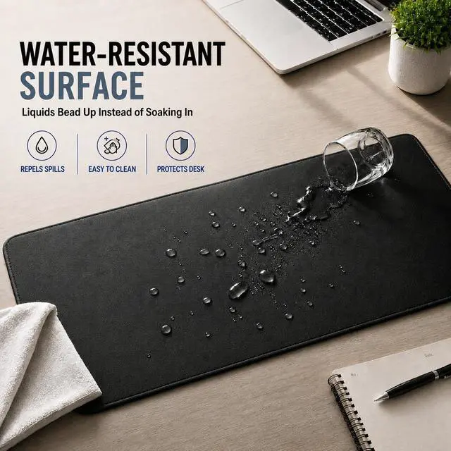 Alt view image 7 of 7 - Large Gaming Mouse Pad Desk Mat for Gamer 31.5 x 11.8 Black XL | Extended Size Design Superior Micro-Weave Cloth Non-Slip Rubber Base Durable Stitched Edges Water-Resistant Coating