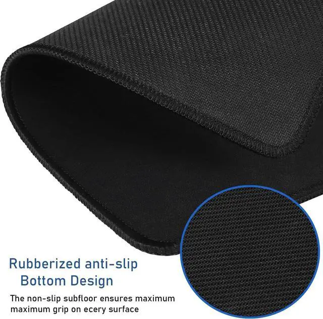 Alt view image 4 of 7 - Large Extended Gaming Mouse Pad with Stitched Edges 47.3 X 23.6 in Desk Pad Durable Non-Slip Natural Rubber Base Waterproof Computer Keyboard Mat for Esports Pros Gamer Desktop Black