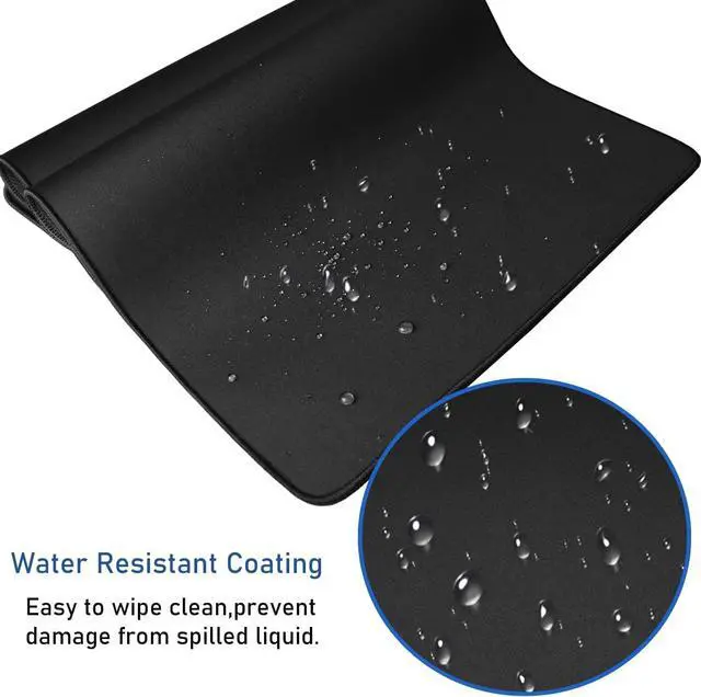 Alt view image 5 of 7 - Large Extended Gaming Mouse Pad with Stitched Edges 47.3 X 23.6 in Desk Pad Durable Non-Slip Natural Rubber Base Waterproof Computer Keyboard Mat for Esports Pros Gamer Desktop Black
