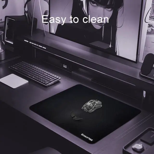 Alt view image 2 of 7 - Glass Gaming Mouse Pad Professional Esport Tempered Glass Mouse Pad Ultra-Smooth Micro-Etched Surface for Top Speed and Control Hard Mousepad Black (15.7 x 11.8)