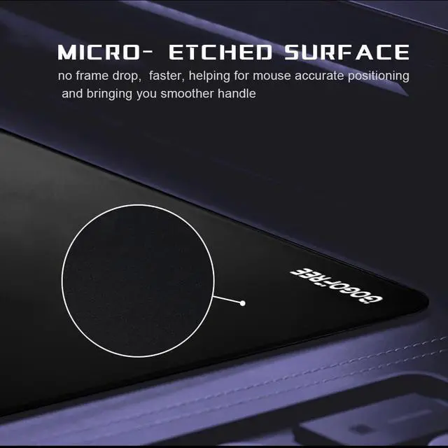 Alt view image 4 of 7 - Glass Gaming Mouse Pad Professional Esport Tempered Glass Mouse Pad Ultra-Smooth Micro-Etched Surface for Top Speed and Control Hard Mousepad Black (15.7 x 11.8)