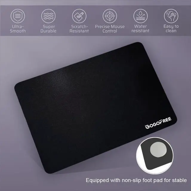 Alt view image 5 of 7 - Glass Gaming Mouse Pad Professional Esport Tempered Glass Mouse Pad Ultra-Smooth Micro-Etched Surface for Top Speed and Control Hard Mousepad Black (15.7 x 11.8)