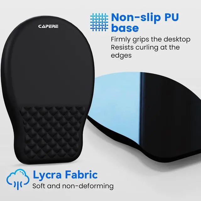 Alt view image 5 of 7 - Ergonomic Mouse Pad with Slope Wrist Support & Massage Bulge Memory Foam Wrist Rest Mousepad for Pain Relief Non-Slip PU Base for Office & Home 12.3x8.2 Inches Black
