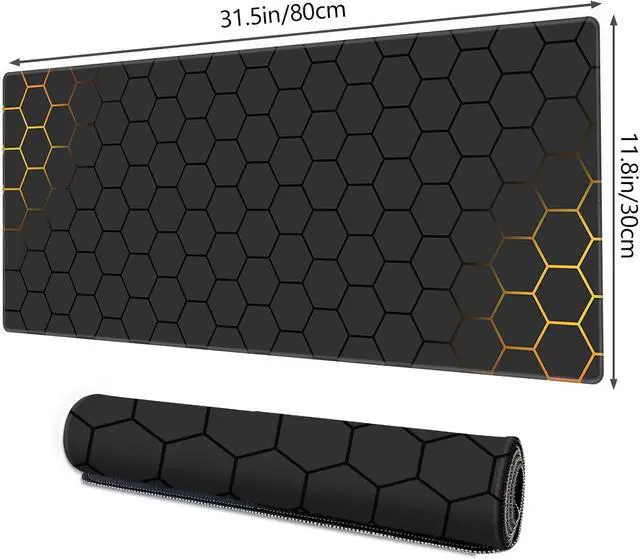 Alt view image 2 of 7 - Mouse Pad for Gaming XXL XL Large Mouse Mat Long Extended Mousepad Desk Mat Non-Slip Rubber Mice Pads Stitched Edges Thin (31.5 x 11.8 x 0.12 Inches) Grid