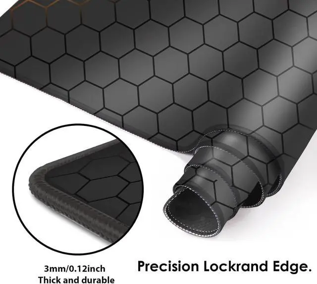 Alt view image 4 of 7 - Mouse Pad for Gaming XXL XL Large Mouse Mat Long Extended Mousepad Desk Mat Non-Slip Rubber Mice Pads Stitched Edges Thin (31.5 x 11.8 x 0.12 Inches) Grid