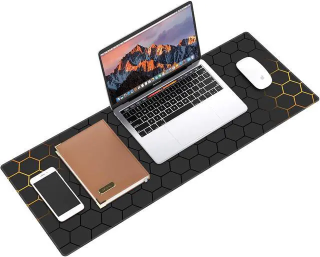 Alt view image 3 of 7 - Mouse Pad for Gaming XXL XL Large Mouse Mat Long Extended Mousepad Desk Mat Non-Slip Rubber Mice Pads Stitched Edges Thin (31.5 x 11.8 x 0.12 Inches) Grid