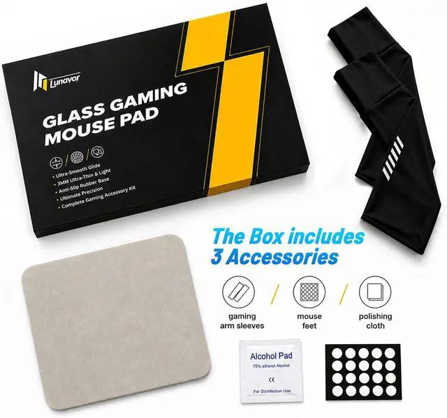 Alt view image 7 of 7 - Glass Gaming Mouse Pad 5.0 Nano Etched Surface Custom PU Non Slip Base Esports Level Speed & Precision Tempered Glass Waterproof & Durable 410mm*310mm Multi-Use Sizes (Snow Mountains)