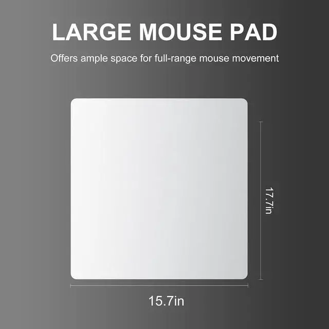 Alt view image 2 of 7 - Erpere Glass Mouse Pad 17.7 L x 15.7 W White Mousepad Gaming Large Hard Mouse Pad for Speed & Precision