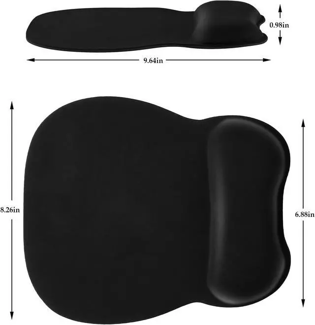 Alt view image 4 of 7 - Ergonomic Mouse Pad with Wrist Support Mousepad with Memory Foam Wrist Rest and Non-Slip Base for Computer Cafe Home & Office 9.64 x 8.26 in Office Desk Accessories