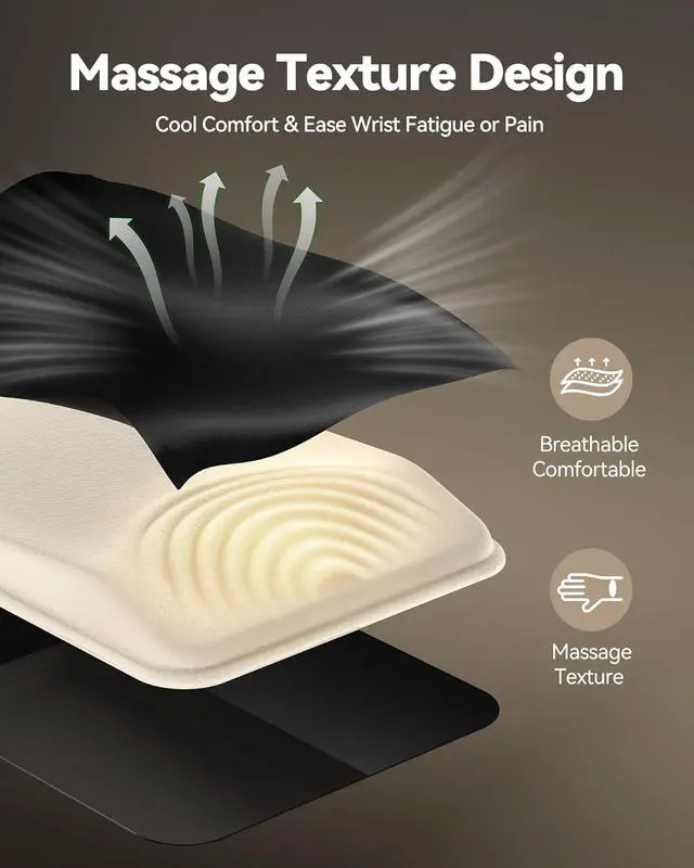Alt view image 3 of 7 - Ergonomic Mouse Pad with Wrist Rest Mousepad with Wrist Support with Built-in Memory Foam and Ergonomic Slope Design Relieves Carpal Tunnel Syndrome Pain Mouse Pads for Office Gaming