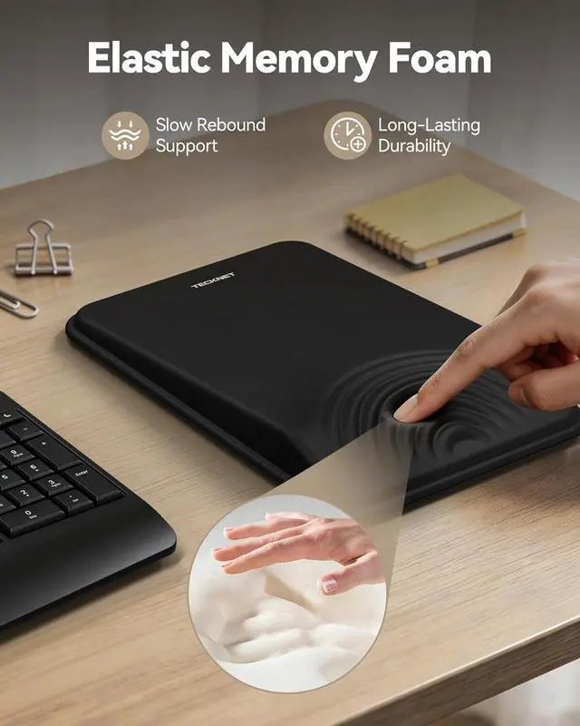 Alt view image 4 of 7 - Ergonomic Mouse Pad with Wrist Rest Mousepad with Wrist Support with Built-in Memory Foam and Ergonomic Slope Design Relieves Carpal Tunnel Syndrome Pain Mouse Pads for Office Gaming