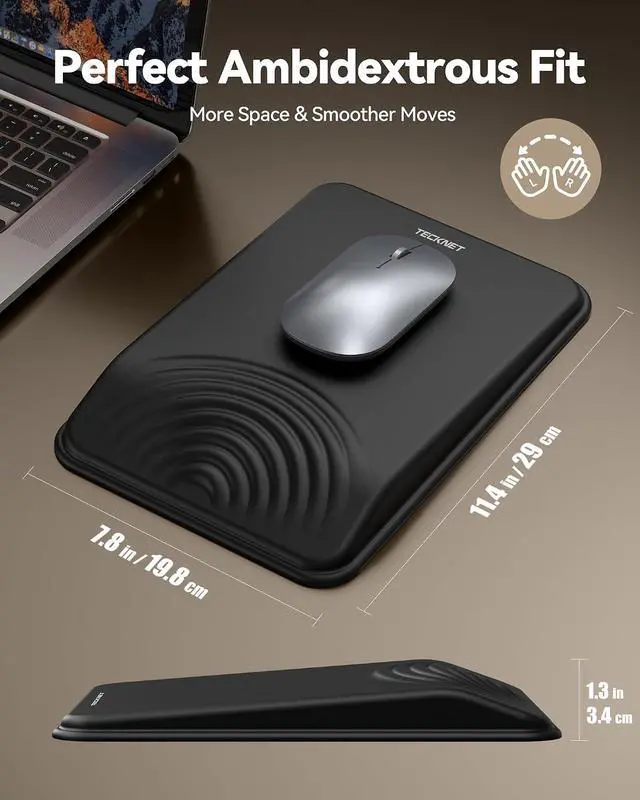 Alt view image 6 of 7 - Ergonomic Mouse Pad with Wrist Rest Mousepad with Wrist Support with Built-in Memory Foam and Ergonomic Slope Design Relieves Carpal Tunnel Syndrome Pain Mouse Pads for Office Gaming