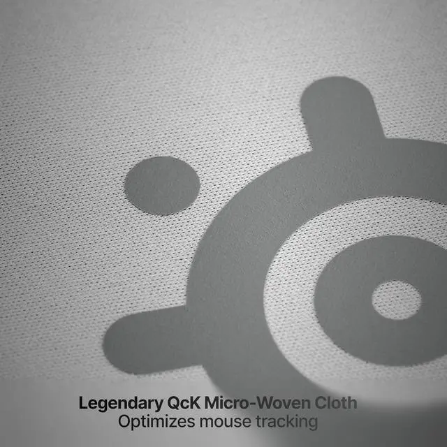 Alt view image 3 of 7 - QcK Heavy Gaming Mousepad Thicker Non-Slip Silicone Rubber Base Peak Tracking Optimized for Gaming FPS MOBAs RTS MMO Large Size 450 mm x 400 mm x 6 mm White