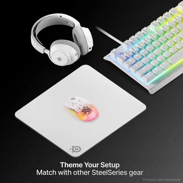 Alt view image 6 of 7 - QcK Heavy Gaming Mousepad Thicker Non-Slip Silicone Rubber Base Peak Tracking Optimized for Gaming FPS MOBAs RTS MMO Large Size 450 mm x 400 mm x 6 mm White