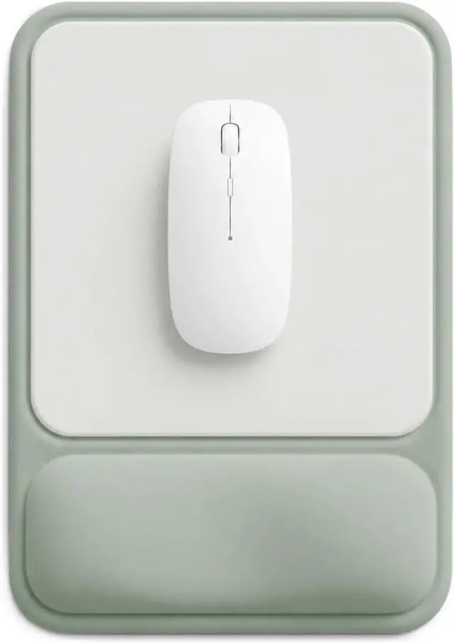 Main image of Ergonomic Mouse Pad with Wrist Rest Gel Mousepad with Soft Wrist Support Non-Slip PU Base Smooth Surface Mouse Pad for Wrist Pain Relief Computer Laptop Office Home & Gaming (Sage Green)
