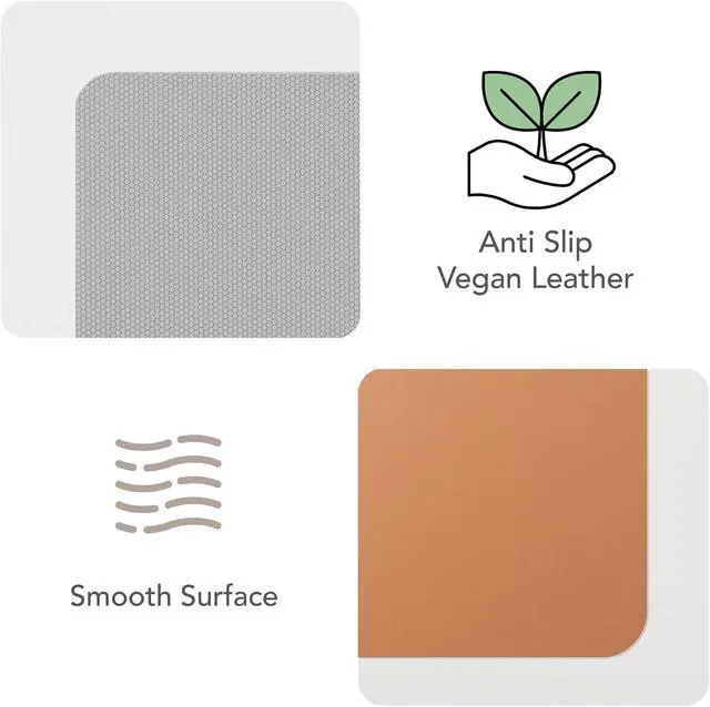 Alt view image 5 of 7 - Slim Mouse Pad for Home/Office Portable Mouse Mat for Computer & Laptop Fabric Style Vegan Leather Non-Slip Base Compatible with Laser and Optical Mouse 8.66 x 8.66 (Brown)