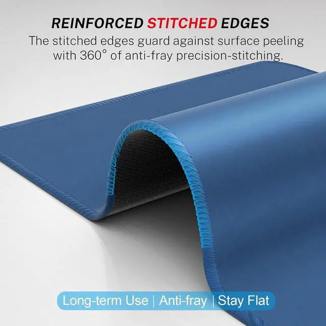 Alt view image 3 of 6 - 3-Pack Mouse Pads 30% Larger Surface 8.5 x 11 in Navy Blue | Anti-Fray Stitched Edges Non-Slip Rubber Base 3-Pack Value Set Stylish Pattern Design Office & Home Use
