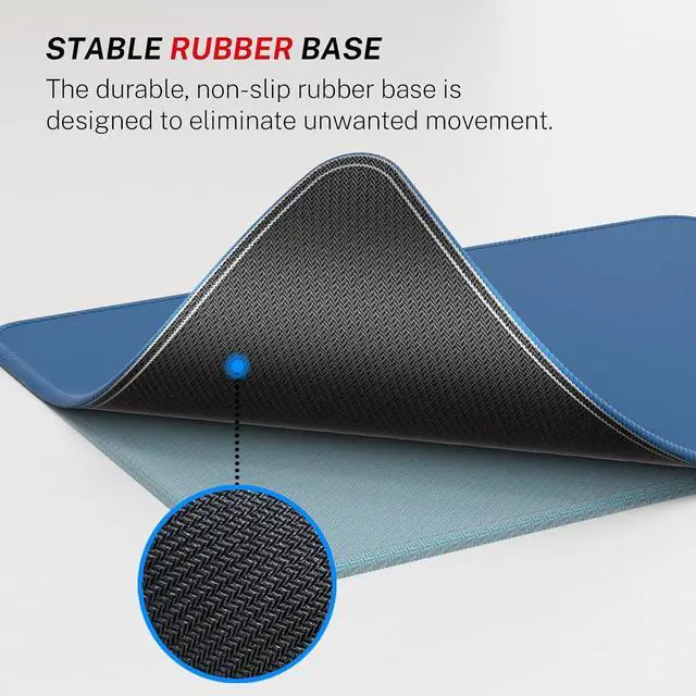 Alt view image 4 of 6 - 3-Pack Mouse Pads 30% Larger Surface 8.5 x 11 in Navy Blue | Anti-Fray Stitched Edges Non-Slip Rubber Base 3-Pack Value Set Stylish Pattern Design Office & Home Use