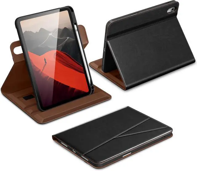 Alt view image 7 of 7 - for iPad A16 Case iPad 11th / 10th Generation Case (2025/2022) 360 Degree Rotating Premium Leather Folio Stand Cover with Pencil Holder Black