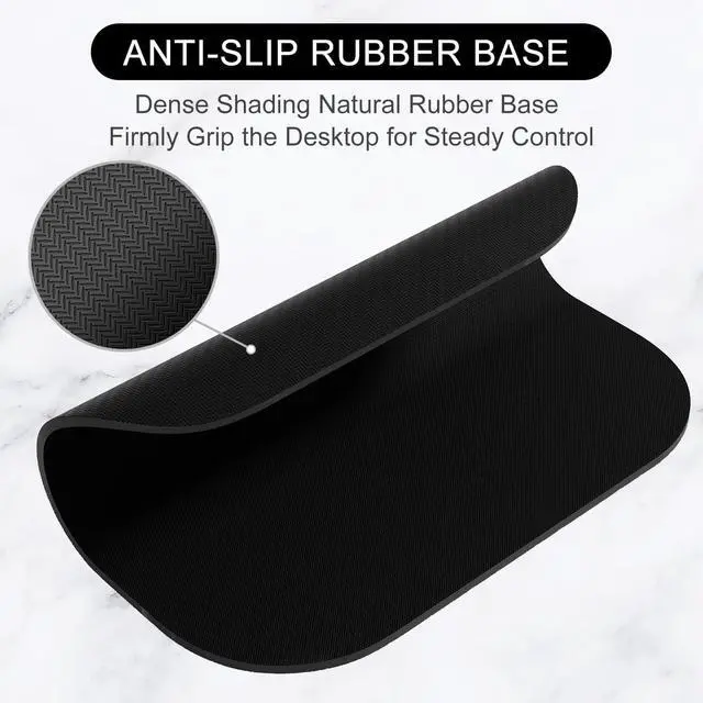 Alt view image 3 of 7 - Mouse Pad Premium-Textured Small Square Mousepad 8 x 9 Inch Black Thick 3 mm Anti-Slip Waterproof Rubber Pretty Cute Computer Mat for Office Home Gaming Laptop Men Women Kids