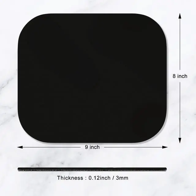Alt view image 5 of 7 - Mouse Pad Premium-Textured Small Square Mousepad 8 x 9 Inch Black Thick 3 mm Anti-Slip Waterproof Rubber Pretty Cute Computer Mat for Office Home Gaming Laptop Men Women Kids