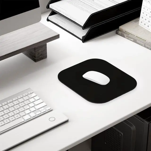 Alt view image 7 of 7 - Mouse Pad Premium-Textured Small Square Mousepad 8 x 9 Inch Black Thick 3 mm Anti-Slip Waterproof Rubber Pretty Cute Computer Mat for Office Home Gaming Laptop Men Women Kids
