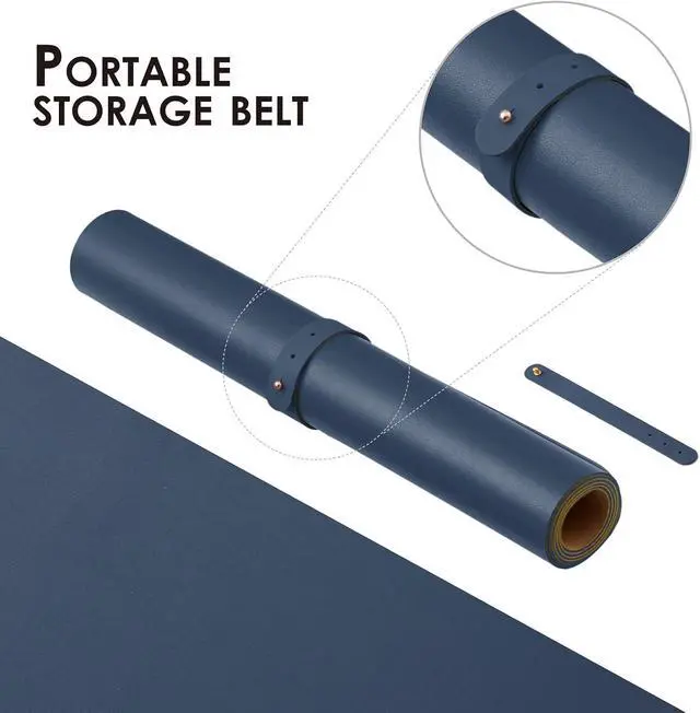 Alt view image 4 of 7 - Large Cork Desk Mat - 47.2x 17 Desk Pad for Office and Home - Ideal for Large Mouse Pad and Desk Mats on Top of Desks(Dark Blue)
