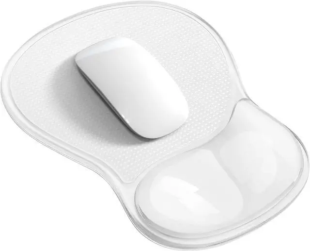 Main image of Mouse Pad with Wrist Rest Ergonomic Mouse Pad with Comfortable Gel Wrist Rest Support and Non-Slip PU Base for Easy Typing Pain Relief Durable and Washable (Transparent White)