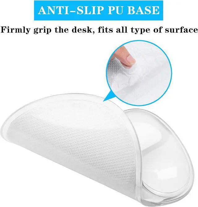 Alt view image 5 of 7 - Mouse Pad with Wrist Rest Ergonomic Mouse Pad with Comfortable Gel Wrist Rest Support and Non-Slip PU Base for Easy Typing Pain Relief Durable and Washable (Transparent White)