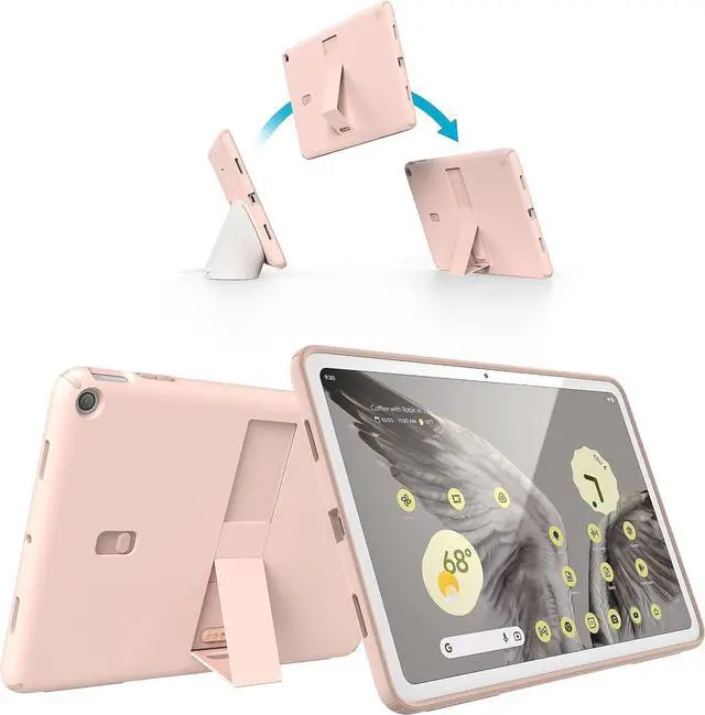 Alt view image 7 of 7 - Google Pixel Tablet 2023 Case and Stand - Full Back Thin Scratch Resistant Drop Protection & Adjustable Kickstand - Works with Google Pixel Charging Speaker Dock - Coral & Rose StandyShell