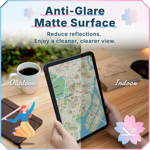 Alt view image 7 of 7 - |KentGlass2 Pack Paper-Feel Tempered Glass Screen Protector for Galaxy Tab S11/S9/S8/S7 (11) & S10 Lite/S10 FE/S9 FE (10.9) | Write and Draw Like on Kent Paper | Matte Anti-Glare