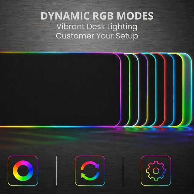 Alt view image 4 of 7 - RGB Mouse Pad 35.4×15.7 Inches Extended LED Mouse Pad with 14 Lighting Modes Gaming Desk Mat PC Gaming Accessories Large Keyboard Pad with Non-Slip Rubber Base.