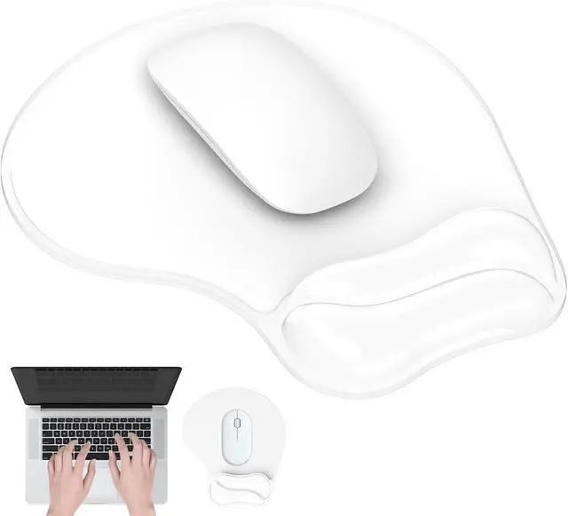 Main image of Gel Mouse Pad with Wrist Rest Ergonomic Comfortable Computer Wrist Support for Laptop Pain Relief Mousepad with Non-Slip PU Base for Office & Home Clear