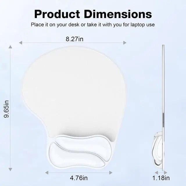 Alt view image 4 of 6 - Gel Mouse Pad with Wrist Rest Ergonomic Comfortable Computer Wrist Support for Laptop Pain Relief Mousepad with Non-Slip PU Base for Office & Home Clear