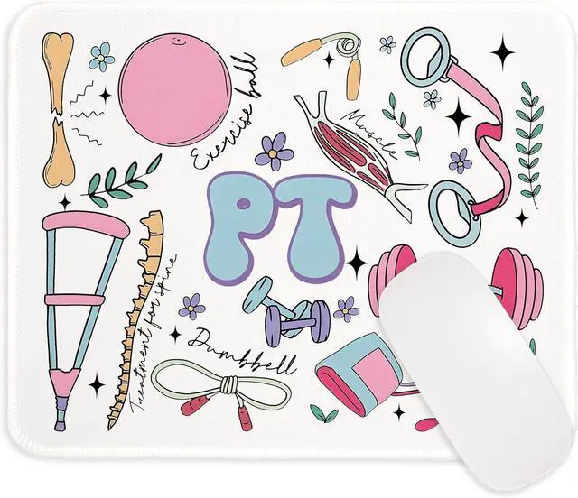 Main image of Physical Therapy Mouse Pad for Desk 8x9.5 in | PT Physiotherapy Physical Therapist Gifts Mousepad Mouse Mat for Home Office Desk Accessories Supplies