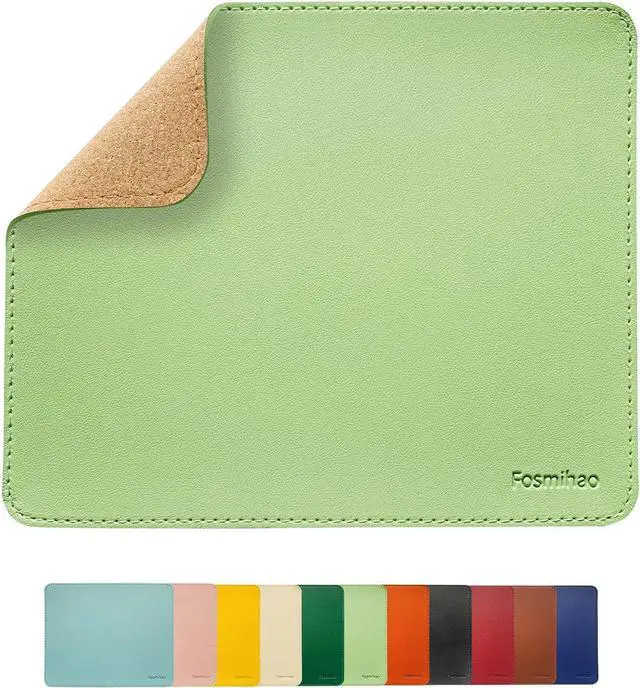 Main image of Leather Mouse Pad - Wood Mouse Pad Double Side Mouse Pad with Stitched Edge Waterproof Ultra Thin Mouse Pad for Computers Laptop Office & Home 10.2 x 8.3 Inch 1 Pack (Matcha Green)