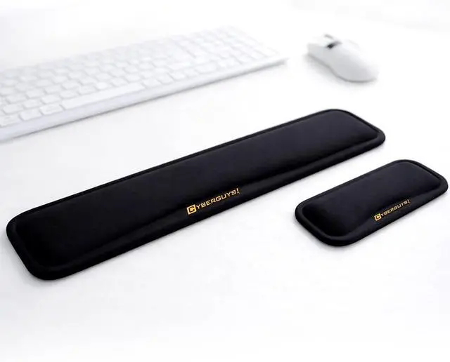 Main image of Ergonomic Keyboard Wrist Rest and Mouse Pad Set Silicone Gel Wrist Support with Non-Slip PU Base Soft Lycra Desk Accessories for Office Gaming & Laptop