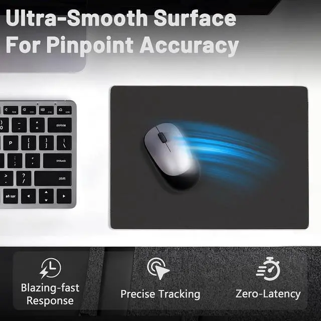 Alt view image 4 of 7 - Glass Gaming Mouse Pad Hard Mousepad for Gaming 13.7 x 9.8 Ultra-Smooth Micro-Etched Surface Mousepad Improved Precision & Speed Anti-Slip Base Black