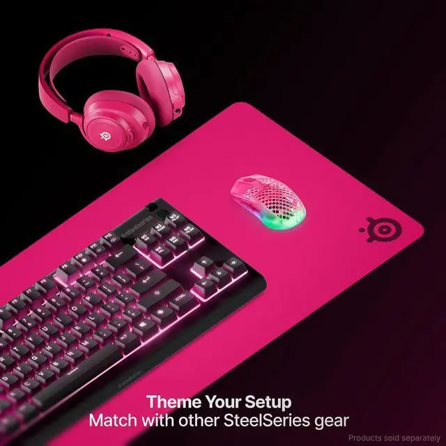 Alt view image 6 of 7 - QcK Heavy Gaming Mousepad Thicker Non-Slip Silicone Rubber Base Peak Tracking Optimized for Gaming FPS MOBAs RTS MMO XXL Size 900 mm x 400 mm x 4 mm Magenta