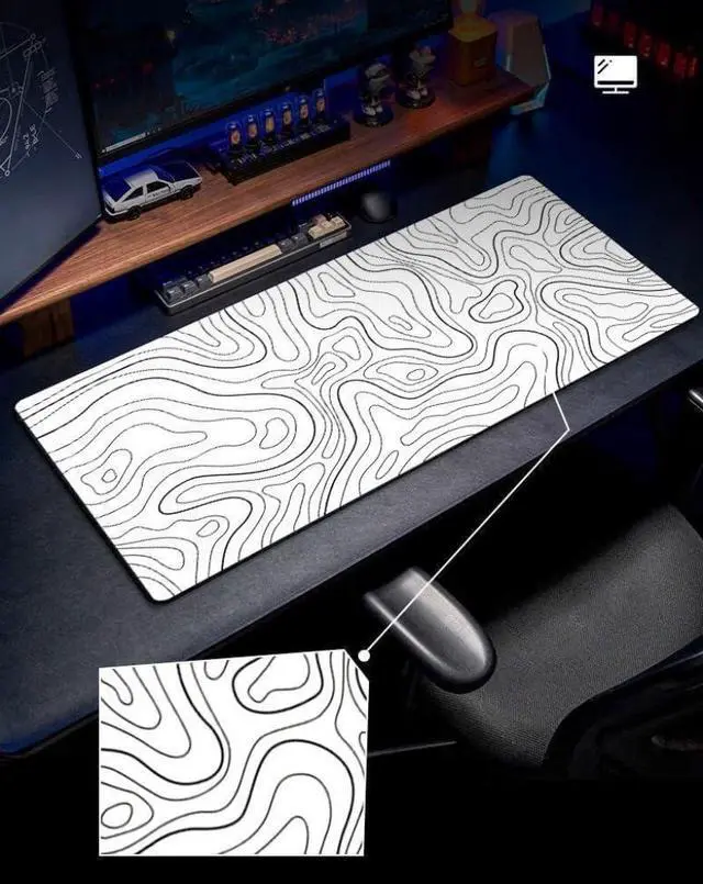Alt view image 6 of 7 - 31.5 x 15.7 Large Gaming Mouse Pad Big Mouse Pad Mat Waterproof Non-Slip Rubber Base Big Long Keyboard Pad with Stitched Edges for Desk Office Black