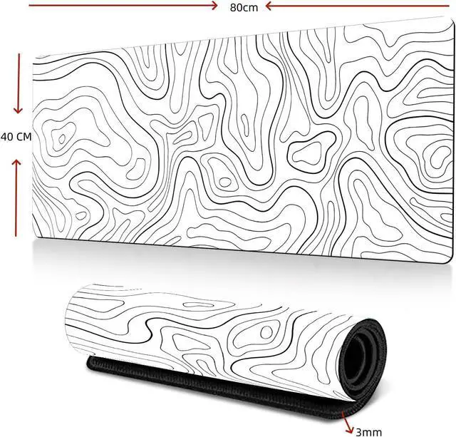Alt view image 5 of 7 - 31.5 x 15.7 Large Gaming Mouse Pad Big Mouse Pad Mat Waterproof Non-Slip Rubber Base Big Long Keyboard Pad with Stitched Edges for Desk Office Black