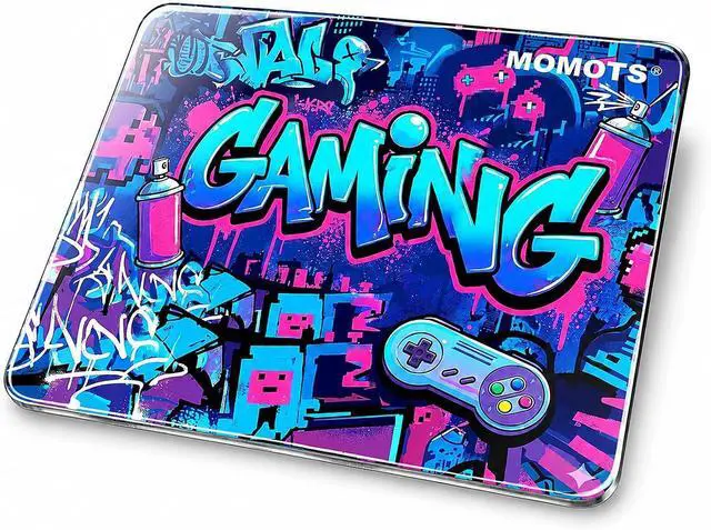 Main image of Tempered Glass Gaming Mouse Pad Micro-Etched Hard Surface for Fast Glide & FPS 4mm Anti-Slip Silicone Base Includes PTFE Skates & Kit 13.8 x 11.8 / 350mm x 300mm Medium Cyberpunk Edition