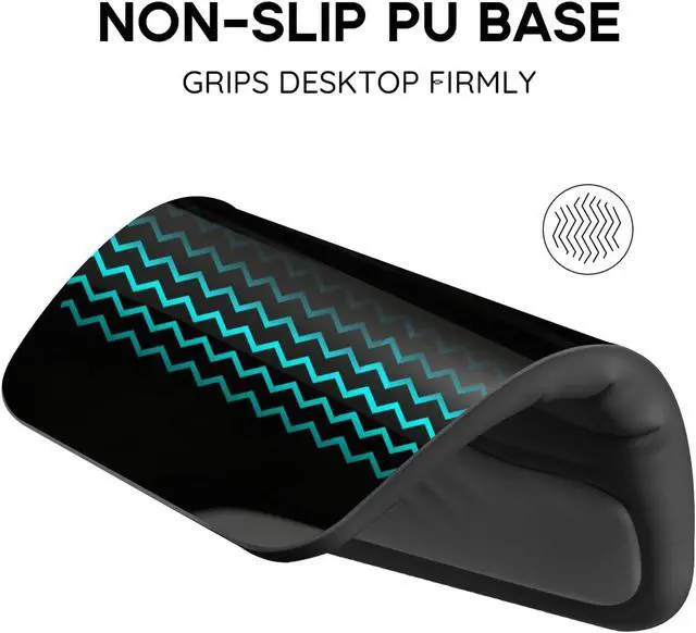 Alt view image 6 of 7 - Ergonomic Mouse Pad with Wrist Rest 8°Slope Design Memory Foam Support | Spacious Lycra Surface Non-Slip Stable PU Base Pain Relief High Tracking Accuracy Fits Magic Mouse for Home Office Black