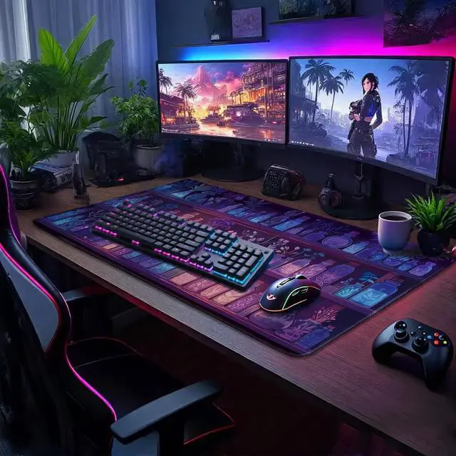 Alt view image 2 of 7 - Mystical Potion Bottles Gaming Mouse Pad 31.5x15.7XXL Desk Mat Non-Slip Rubber Base & Stitched Edges - Extended Waterproof Mousepad for PC/Laptop/Office/Home Decor