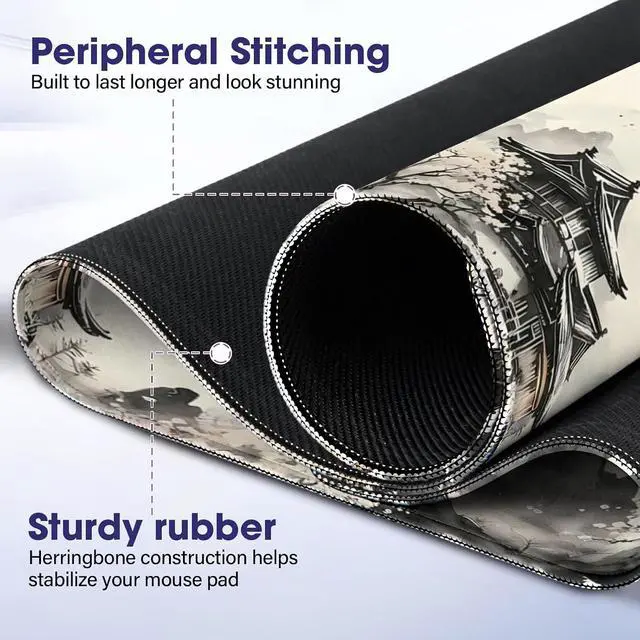 Alt view image 3 of 7 - Professional Extended Gaming Mouse Pad - 31.5 x 15.7 Large Desk Mat with Stitched Edges Waterproof Coating Non-Slip Rubber Base for Gamers Esports Pros Office Home Landscaping