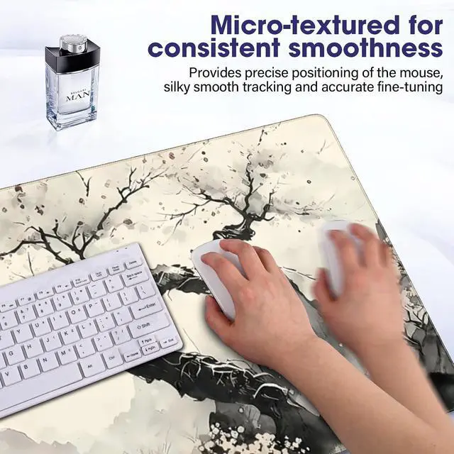 Alt view image 4 of 7 - Professional Extended Gaming Mouse Pad - 31.5 x 15.7 Large Desk Mat with Stitched Edges Waterproof Coating Non-Slip Rubber Base for Gamers Esports Pros Office Home Landscaping