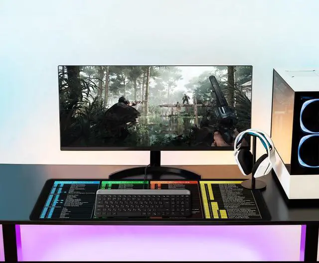 Alt view image 6 of 7 - Excel Shortcuts Large Mouse Pad Excel/Word/Power Point/Windows 31.5 x 15.7 Gaming Mousepad with Stitched Edge Non-Slip Rubber Base Waterproof Big Long Keyboard Mat for Gamer Office & Home