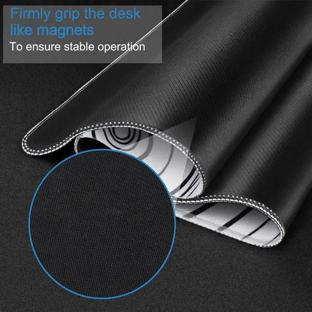 Alt view image 4 of 7 - Large Mouse Pad 31.5 x 11.8 in Gaming Mousepad with Stitched Edges Premium Microfiber Cloth Surface Waterproof Non-Slip Base Keyboard Desk Mat for Home Office Gaming White Black Lines